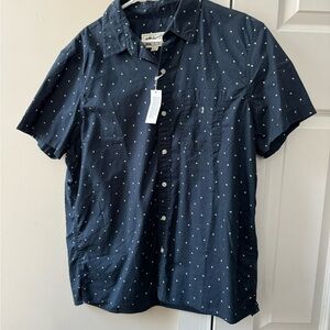 Men's Navy Blue Polka Dot Shirt